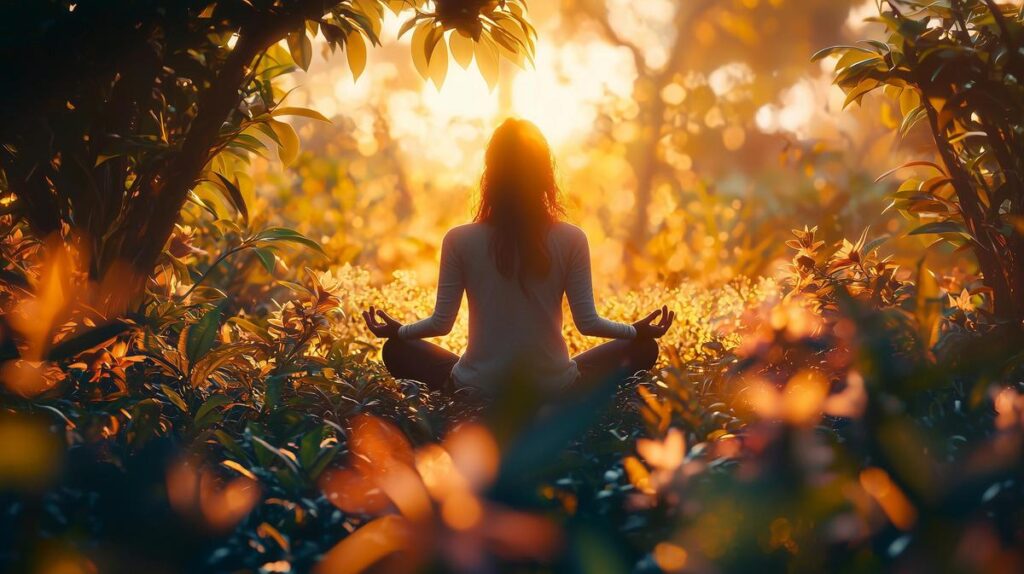 A hyperrealistic and serene photograph of a landscape with soft lighting.